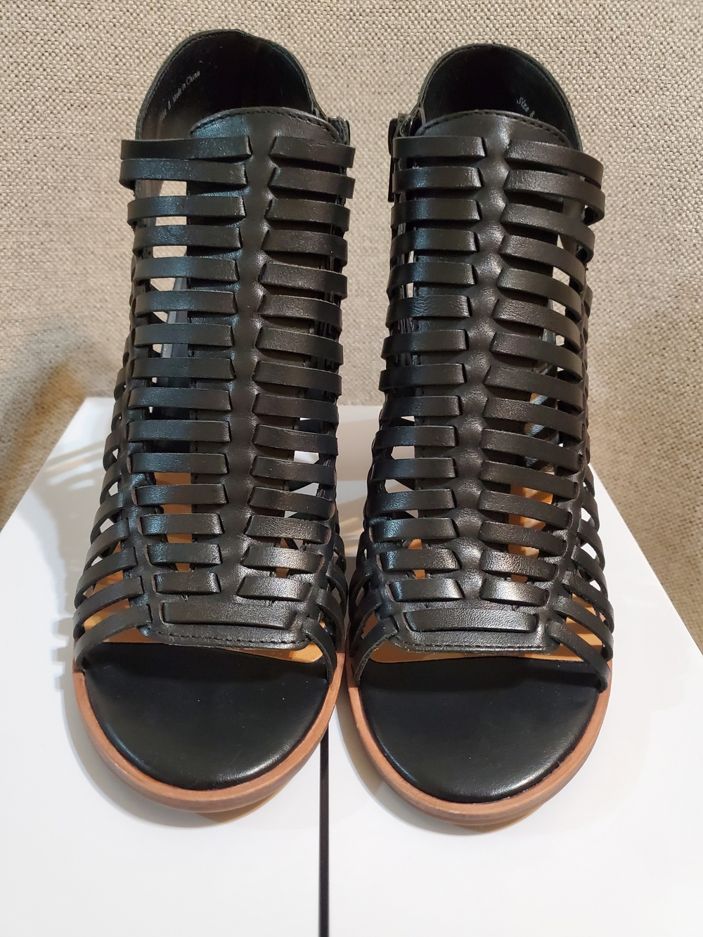 Dolce Vita Black Woven Cutout Sandal Booties